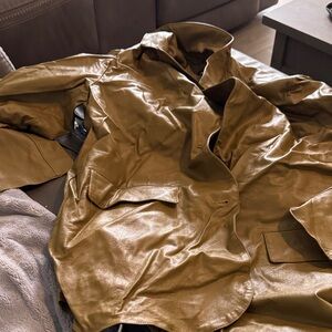 ASOS Tan Leather Trench Coat